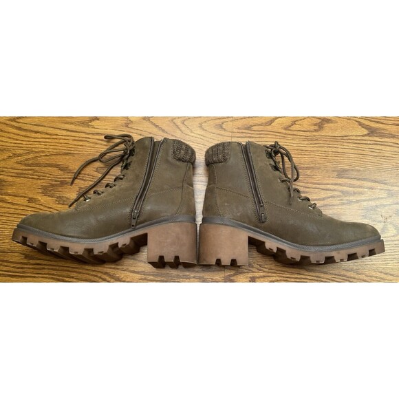 Universal Threads Combat Boot Womens 10 Green‎ Aveline Chunky Heels Casual - Picture 7 of 9